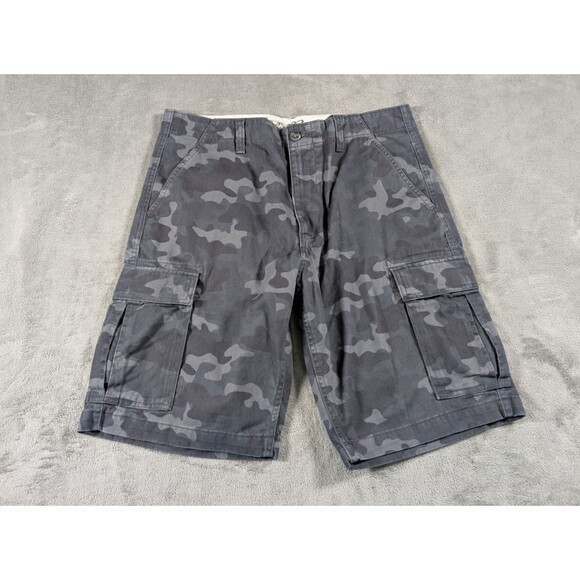 Eddie Bauer Camo Cargo Shorts Mens 33 Gray Bermuda Hiking Casual - Picture 2 of 12